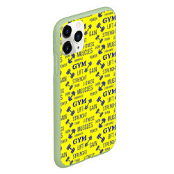 Чехол iPhone 11 Pro матовый GYM Спортзал, цвет: 3D-салатовый — фото 2