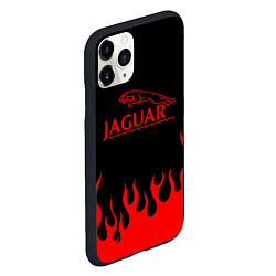 Чехол iPhone 11 Pro матовый Jaguar, Ягуар огонь, цвет: 3D-черный — фото 2