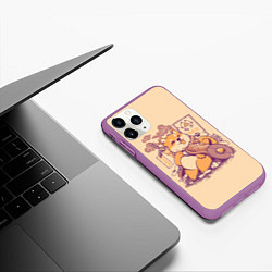 Чехол iPhone 11 Pro матовый Стиба Ину Линк, цвет: 3D-фиолетовый — фото 2