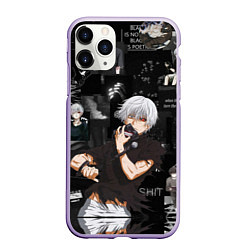 Чехол iPhone 11 Pro матовый Грустный Канеки Токийский Гуль Tokyo Ghoul, цвет: 3D-светло-сиреневый