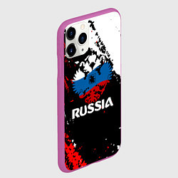 Чехол iPhone 11 Pro матовый Russia Герб в цвет Флага, цвет: 3D-фиолетовый — фото 2
