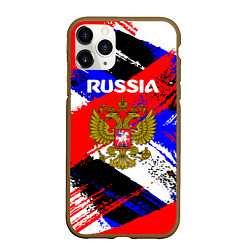 Чехол iPhone 11 Pro матовый Russia Геометрия патриотизм