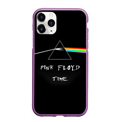 Чехол iPhone 11 Pro матовый PINK FLOYD TIME ПИНК ФЛОЙД ЛОГОТИП, цвет: 3D-фиолетовый