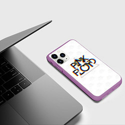 Чехол iPhone 11 Pro матовый PINK FLOYD LOGO ПИНК ФЛОЙД ГЛИТЧ, цвет: 3D-фиолетовый — фото 2