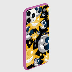 Чехол iPhone 11 Pro матовый Солнце и Луна из FNAF Security Breach Паттерн, цвет: 3D-фиолетовый — фото 2