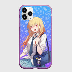 Чехол iPhone 11 Pro матовый Китагава Марин эта фарфоровая кукла влюбилась, цвет: 3D-фиолетовый