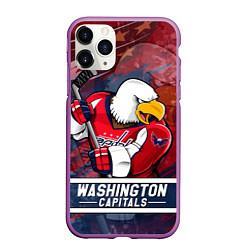 Чехол iPhone 11 Pro матовый Вашингтон Кэпиталз Washington Capitals, цвет: 3D-фиолетовый