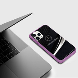 Чехол iPhone 11 Pro матовый Mercedes-Benz Sport, цвет: 3D-фиолетовый — фото 2