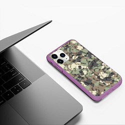 Чехол iPhone 11 Pro матовый Камуфляж с уточками Lalafanfan, цвет: 3D-фиолетовый — фото 2