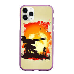 Чехол iPhone 11 Pro матовый Снейк и Метал Гир, цвет: 3D-фиолетовый