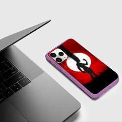 Чехол iPhone 11 Pro матовый Hunter x Hunter Гон волосы в небо, цвет: 3D-фиолетовый — фото 2