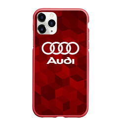 Чехол iPhone 11 Pro матовый Ауди, Audi Красный фон