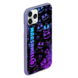 Чехол iPhone 11 Pro матовый Marshmello логотип, цвет: 3D-серый — фото 2