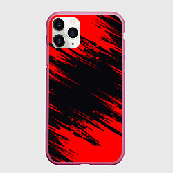 Чехол iPhone 11 Pro матовый Красная краска брызги, цвет: 3D-малиновый