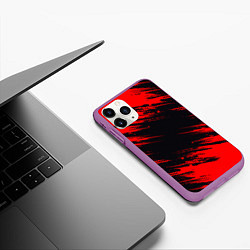 Чехол iPhone 11 Pro матовый Красная краска брызги, цвет: 3D-фиолетовый — фото 2