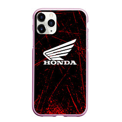 Чехол iPhone 11 Pro матовый Honda Красные линии, цвет: 3D-розовый