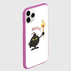 Чехол iPhone 11 Pro матовый Беги!, цвет: 3D-фиолетовый — фото 2