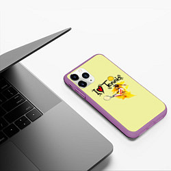 Чехол iPhone 11 Pro матовый Я Люблю Tennis, цвет: 3D-фиолетовый — фото 2