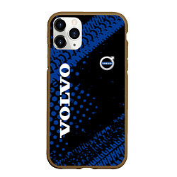 Чехол iPhone 11 Pro матовый Volvo следы от колес