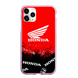 Чехол iPhone 11 Pro матовый Honda sport брызги, цвет: 3D-розовый