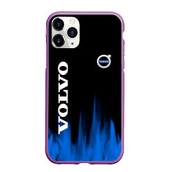 Чехол iPhone 11 Pro матовый Volvo синий огонь, цвет: 3D-фиолетовый