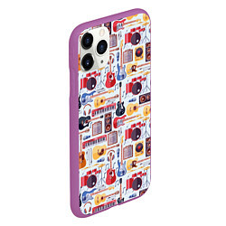 Чехол iPhone 11 Pro матовый Рок Музыкант, цвет: 3D-фиолетовый — фото 2