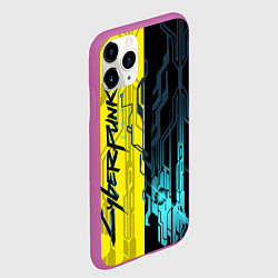 Чехол iPhone 11 Pro матовый CYBERPUNK 2077 Логотип, цвет: 3D-фиолетовый — фото 2