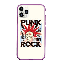 Чехол iPhone 11 Pro матовый Punk Rock Панк, цвет: 3D-фиолетовый