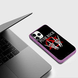 Чехол iPhone 11 Pro матовый Punk Rock Панки Хой, цвет: 3D-фиолетовый — фото 2