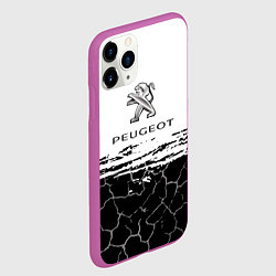 Чехол iPhone 11 Pro матовый Peugeot: Трещины, цвет: 3D-фиолетовый — фото 2