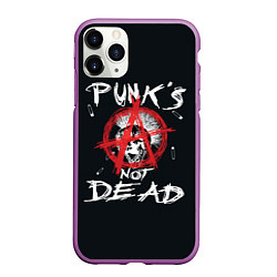 Чехол iPhone 11 Pro матовый Punks Not Dead Анархия, цвет: 3D-фиолетовый