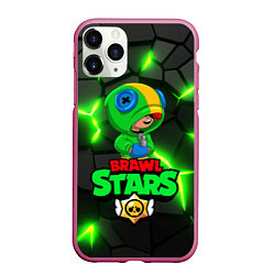 Чехол iPhone 11 Pro матовый ЛЕОН - БРАВО СТАРС Brawl Stars, цвет: 3D-малиновый