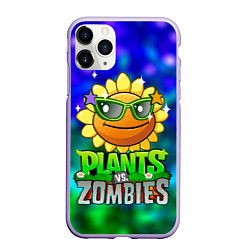 Чехол iPhone 11 Pro матовый Plants vs Zombies подсолнух, цвет: 3D-светло-сиреневый