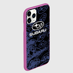 Чехол iPhone 11 Pro матовый Subaru Pattern спорт, цвет: 3D-фиолетовый — фото 2