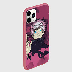 Чехол iPhone 11 Pro матовый Gojo art, цвет: 3D-малиновый — фото 2