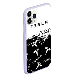 Чехол iPhone 11 Pro матовый Tesla - Black & White, цвет: 3D-светло-сиреневый — фото 2