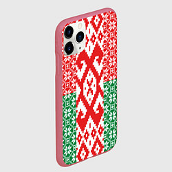 Чехол iPhone 11 Pro матовый Белоруссия Обережные Узоры Алатырь, цвет: 3D-малиновый — фото 2