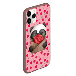 Чехол iPhone 11 Pro матовый Панда с валентинкой день влюбленных, цвет: 3D-коричневый — фото 2