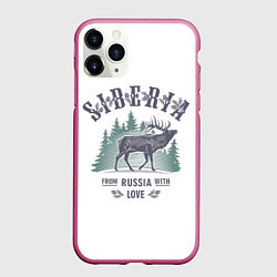 Чехол iPhone 11 Pro матовый SIBERIA из России с Любовью, цвет: 3D-малиновый