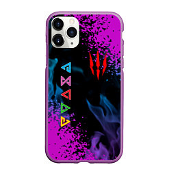 Чехол iPhone 11 Pro матовый The Witcher ГЕЙМЕРАМ ИГРА, цвет: 3D-фиолетовый
