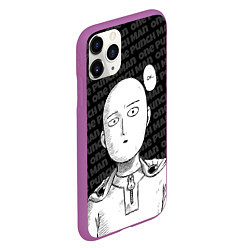 Чехол iPhone 11 Pro матовый One Punch Man - Сайтама Ванпанчмен, цвет: 3D-фиолетовый — фото 2