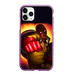 Чехол iPhone 11 Pro матовый Ванпанчмен Сайтама - One Punch Man, цвет: 3D-фиолетовый