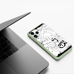 Чехол iPhone 11 Pro матовый Сайтама - Saitama, цвет: 3D-салатовый — фото 2