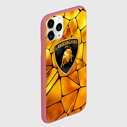 Чехол iPhone 11 Pro матовый Lamborghini Gold плиты, цвет: 3D-малиновый — фото 2