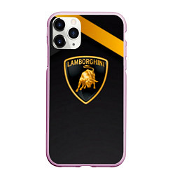 Чехол iPhone 11 Pro матовый Lamborghini геометрия, цвет: 3D-розовый