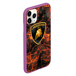 Чехол iPhone 11 Pro матовый Lamborghini - Вулкан из щелей, цвет: 3D-фиолетовый — фото 2