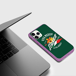 Чехол iPhone 11 Pro матовый Мексика Mexico, цвет: 3D-фиолетовый — фото 2