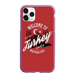 Чехол iPhone 11 Pro матовый Турция - Turkey, цвет: 3D-фиолетовый