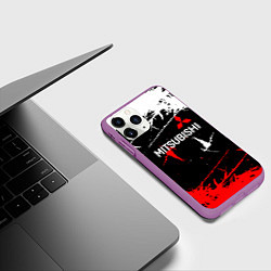 Чехол iPhone 11 Pro матовый Mitsubishi Sport Auto, цвет: 3D-фиолетовый — фото 2