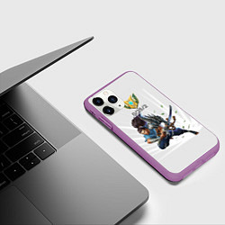 Чехол iPhone 11 Pro матовый Yasuo Meme, цвет: 3D-фиолетовый — фото 2